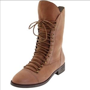 JOIE Jovi Lace Up Flat Boots